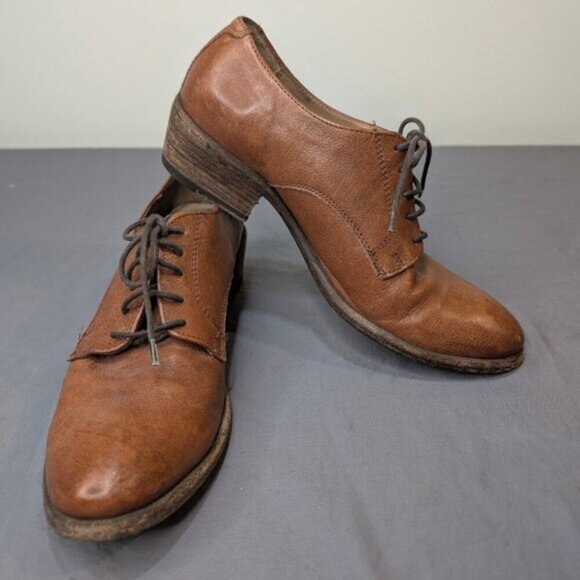 Frye Womens Carson Lace Up Oxford Shoes Brown Leather Size 8.5 - Picture 1 of 11
